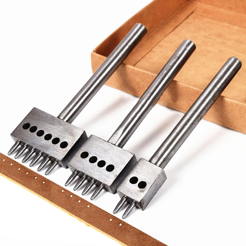 Round Leather Punching Tool DIY Handmade 2/4/6 Prong 4/5/6/8mm spacing