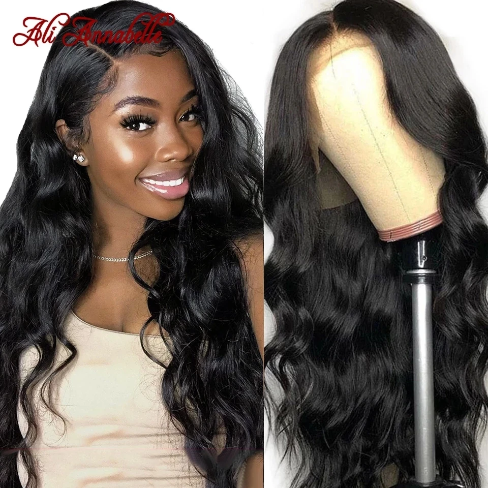 Wigs Hair Lace-Front Body-Wave Ali Annabelle 360-Lace Peruvian Pre-Plucked 13X4 for Women