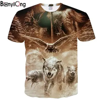 

BIANYILONG 2018 men t shirt 3D Wolf tshirt Funny t shirt Men Women t-shirt Autumn Summer Tee Short Sleeve Tops O-neck DropShip