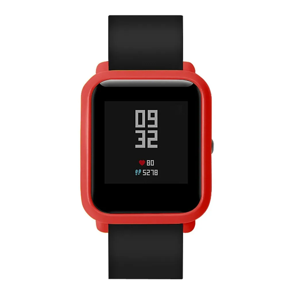 Тонкий цветной чехол из поликарбоната с защитной рамкой для часов Huami Amazfit Bip Younth с защитой экрана