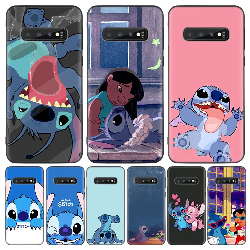 Тематика «Лило и Стич» черная крышка чехол для телефона для samsung Galaxy A50S A10S A20S A10 A20E A30 A40 A50 A70 M40 M30S A80 корпус под плетенную сумку