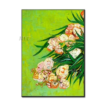 

Green Tone Pink Flower Abstract Oil Painting Wall Art Home Decor Picture Modern Painting On Canvas 100% Handpainted No Framed