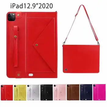 

For iPad Pro 11" 2020 Case Smart Wake Sleep Pen Holder Leather Tablet Anti-fall shoulder bag for iPad Pro 12.9 Case 2020