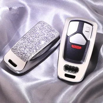 

Luxury Diamond Crystal Shining Car Key Case Cover Shell For Audi A4 A4L A5 A6 Q3 Q5 Q7 RS4 B6 B7 B8 S5 S7 2019 2020 Accessories