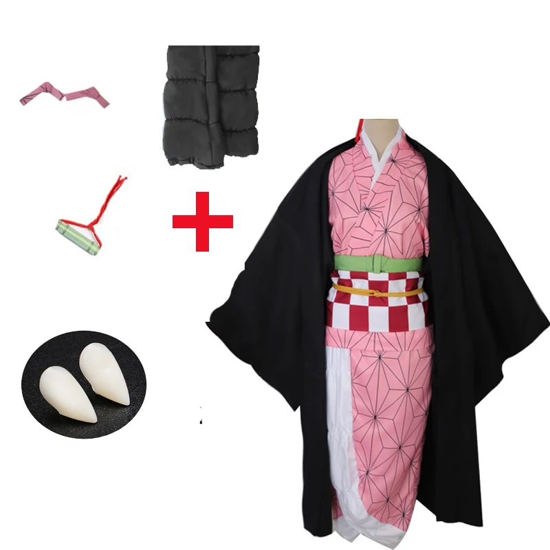 style 2 Kamado Nezuko костюмы демон убийца Kimetsu No Yaiba кимоно парики женщин/девочек Хэллоуин Косплей Костюм - Color: style 2