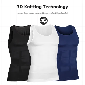 

Men Body Shapers Elastic Belly Chest Slimming Shaping Vest Tight Fitting O-Neck Sleeveless Shirt TankS Tops Corset Fitness