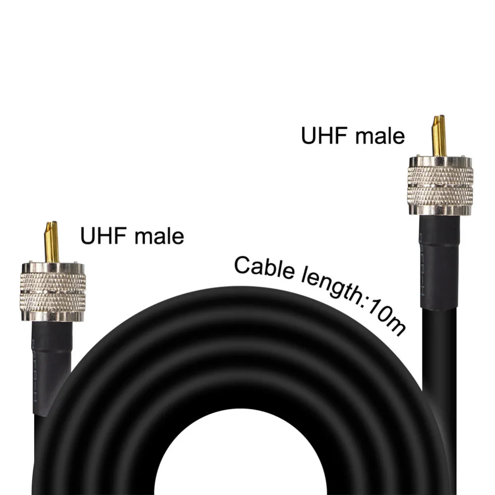 RG8 коаксиальный Коаксиальная антенна 10 м кабель штекер UHF на штекер UHF разъемы 50 Ом Джемперы любительский CB радио антенна кабель провода