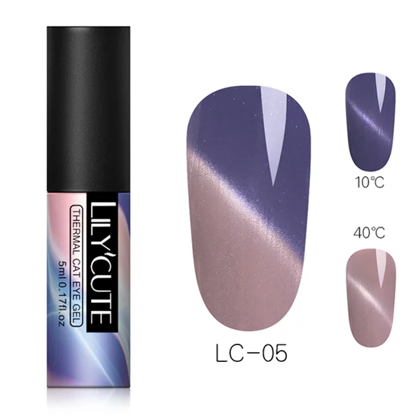 Thermal 5 LILYCUTE 5 мл 9D Хамелеон для использования с магнитом Гель-лак Сияющий мерцающий фиолетовый зеленый Смешанные цвета Дизайн ногтей замочить от УФ-гель-лака - Цвет: Thermal 5