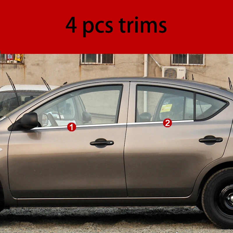 Нержавеющая сталь внешний подоконник крышка планки для nissan sunny 2011 2012 2013 N17 стайлинга автомобилей