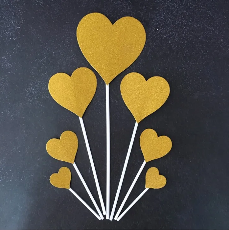 New Style Birthday Five-pointed Star Cake Inserting Card Party Card Instert Cake Heart Shape Decoration Decorative Flag Black An