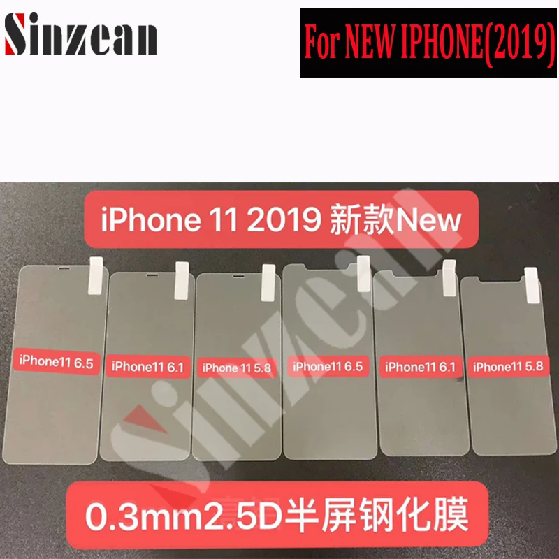 

Sinzean 100PCS For iphone 11 2019 5.8'' 6.1'' 6.5'' Clear Tempered Glass screen protector 0.3mm 2.5D 9H
