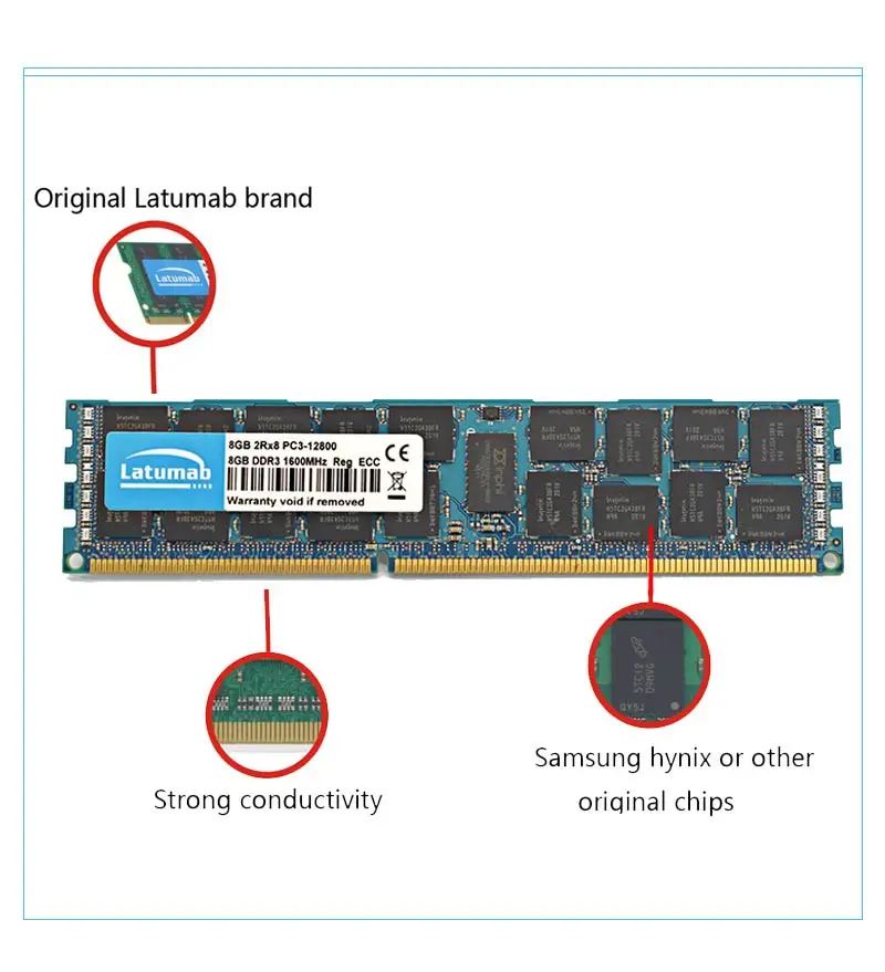 Latumab RAM DDR3 8GB 16GB 32GB 1600MHz REG ECC Server Memory PC3-12800 DDR3 RAM 240 Pins Memoria RAM DDR3 Memory Module (11)