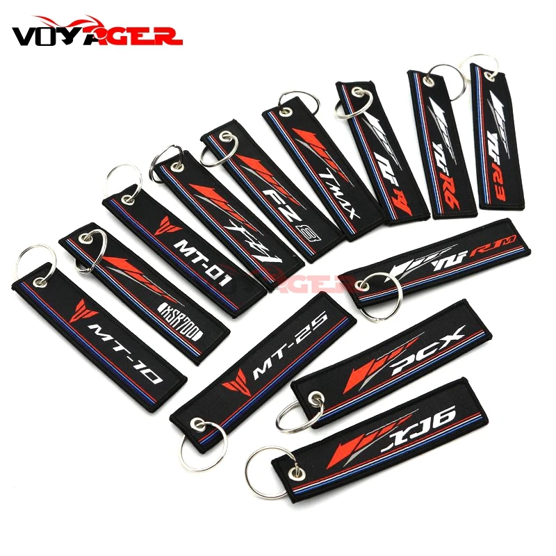 Motorcycle Embroidery Collection Keychain For YAMAHA TMAX NMAX NVX MT-01 MT-03 MT-10 MT-25 MT-125 Keyring Key Holder Chain | Автомобили и