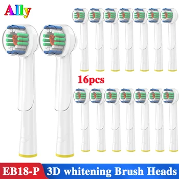 

16PCS For Oral B 3D White Replacement Electric Toothbrush Heads For Braun Oral B Triumph Vitality Electric d16 d12 d100 d32