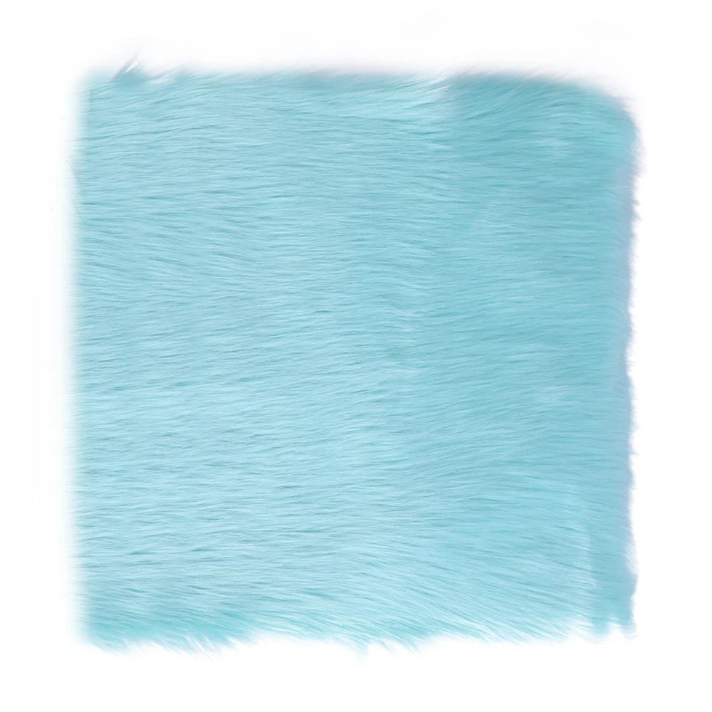 Blue 30x30cm Чехол для стула из искусственной овчины, разноцветная теплая шерстяная ковровая подушка для сиденья, длинная кожа, мех, простые пушистые коврики, моющиеся - Цвет: Blue 30x30cm