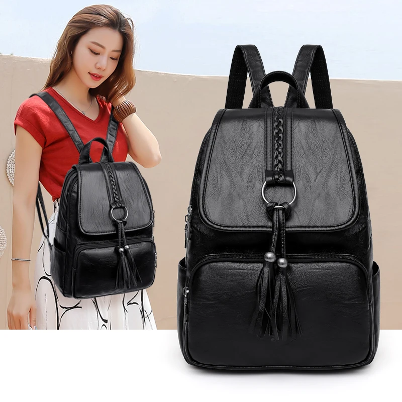 

YILIAN Backpack for Ladies 2020 New soft leather backpack for versatile fashion mother bag large capacity women bag