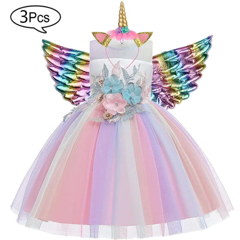 Baby Girls Dress Embroider Birthday Party Princess Dress Kids Dresses For Girls Costume Carnival Ball Gown Children Clothing - Цвет: Pink