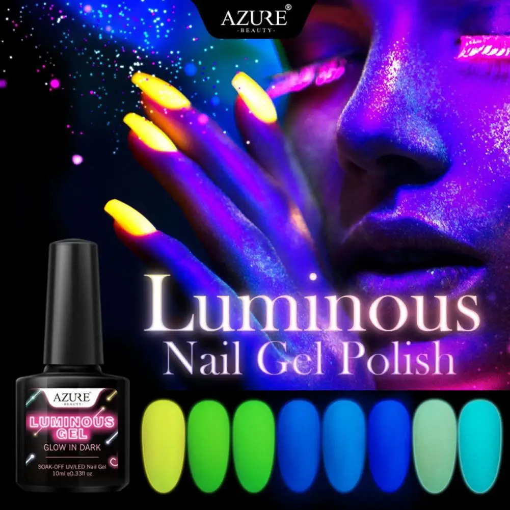 Флуоресцентный светодиодный Гель-лак для ногтей долговечный светящийся УФ-гель