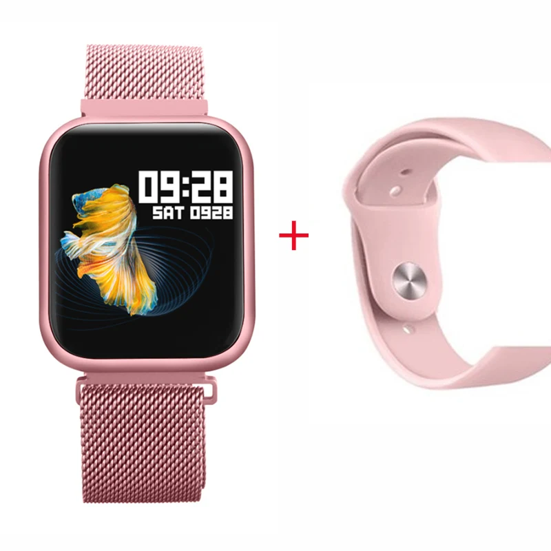 Rose Gold Imosi P80 Смарт-часы женские IP68 Водонепроницаемый Полный сенсорный экран монитор сердечного ритма кровяное давление smartwatch - Цвет: Rose Gold