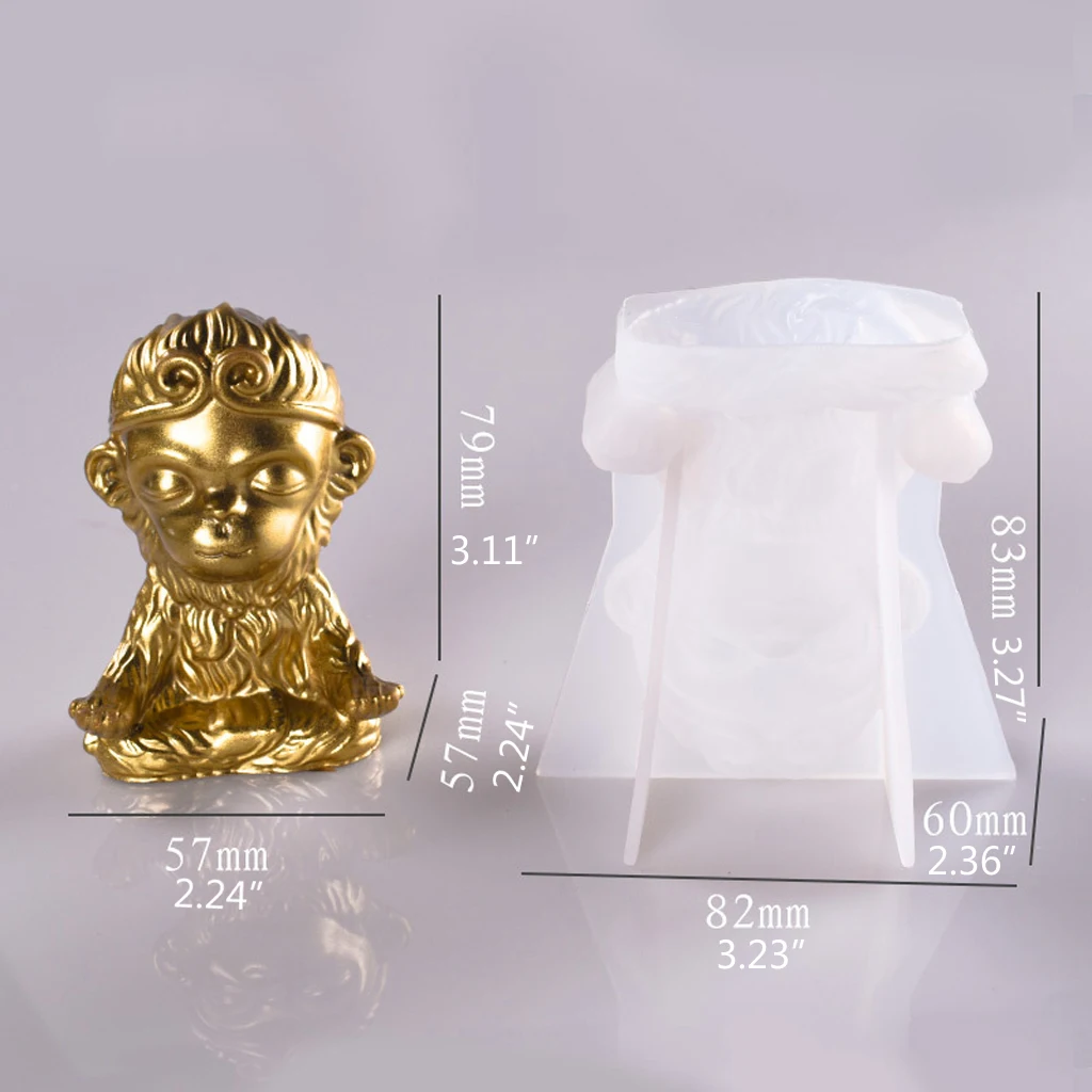 Ручной работы 3D Обезьяна Король Статуэтка солнце Wukong статуя силиконовые смолы формы для искусства ремесло