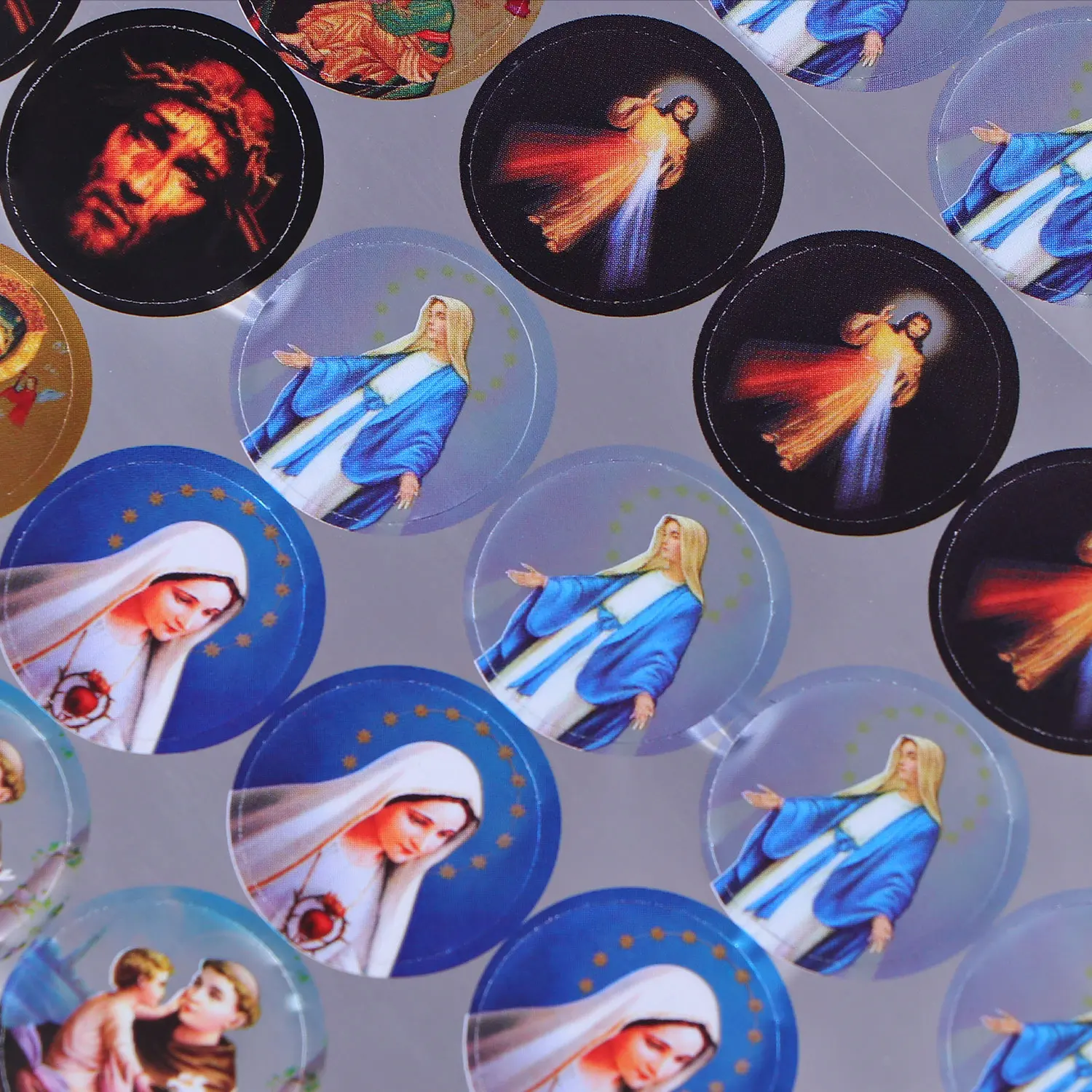 48pcs Jesus Sticker Religious Catholic Stickers Semi-Ellipse For