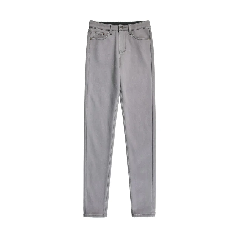 Зимние теплые женские брюки карандаш 2020 высокоэластичные однотонные плотные