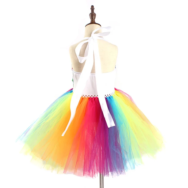 Rainbow Sequins Girl Princess Tutu Dress Kids Wedding Birthday Party Pageant Tulle Dresses Vestidos Children Bow Clothing (17)