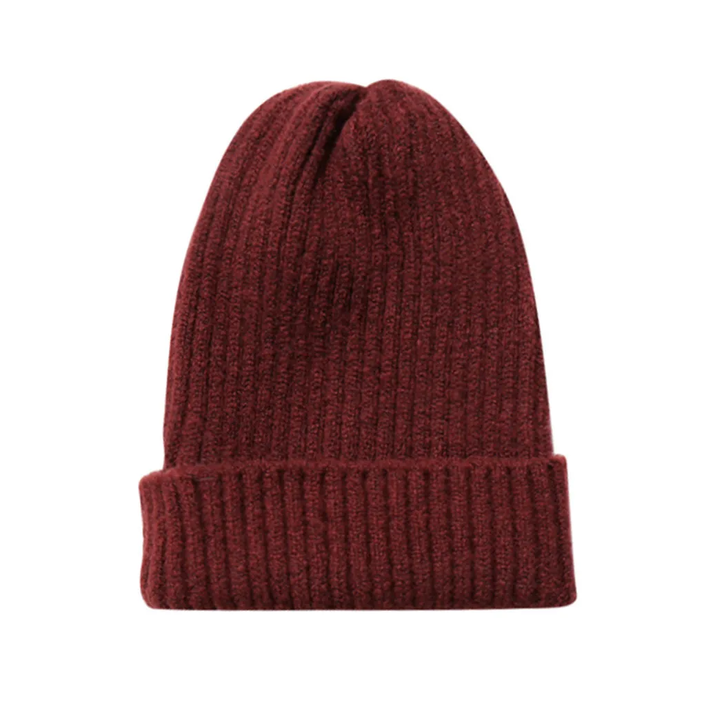 Wine Простые зимние шапки унисекс gorros Mujer invierno для женщин головной убор теплая шапка с ушками для мужчин и женщин теплая шапка с ушками czapka zimowa#20 - Цвет: Wine