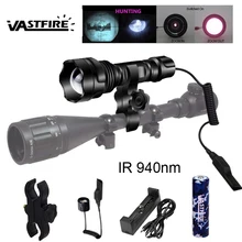 Светодиодный тактический охотничий флэш-светильник, масштабируемый IR-501b 850/940nm, светильник для оружия ночного видения+ 18650+ зарядное устройство Usb+ переключатель давления+ крепление