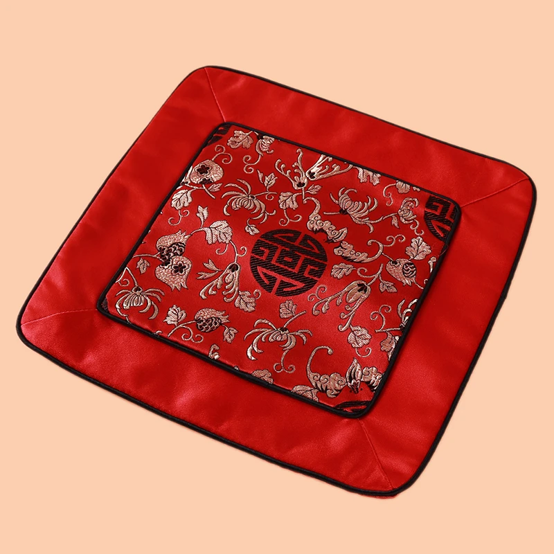 Chinese Dining Table Mat Patchwork Vintage Square Insulation Pad Natural Mulberry Placemats Kitchen Accessories
