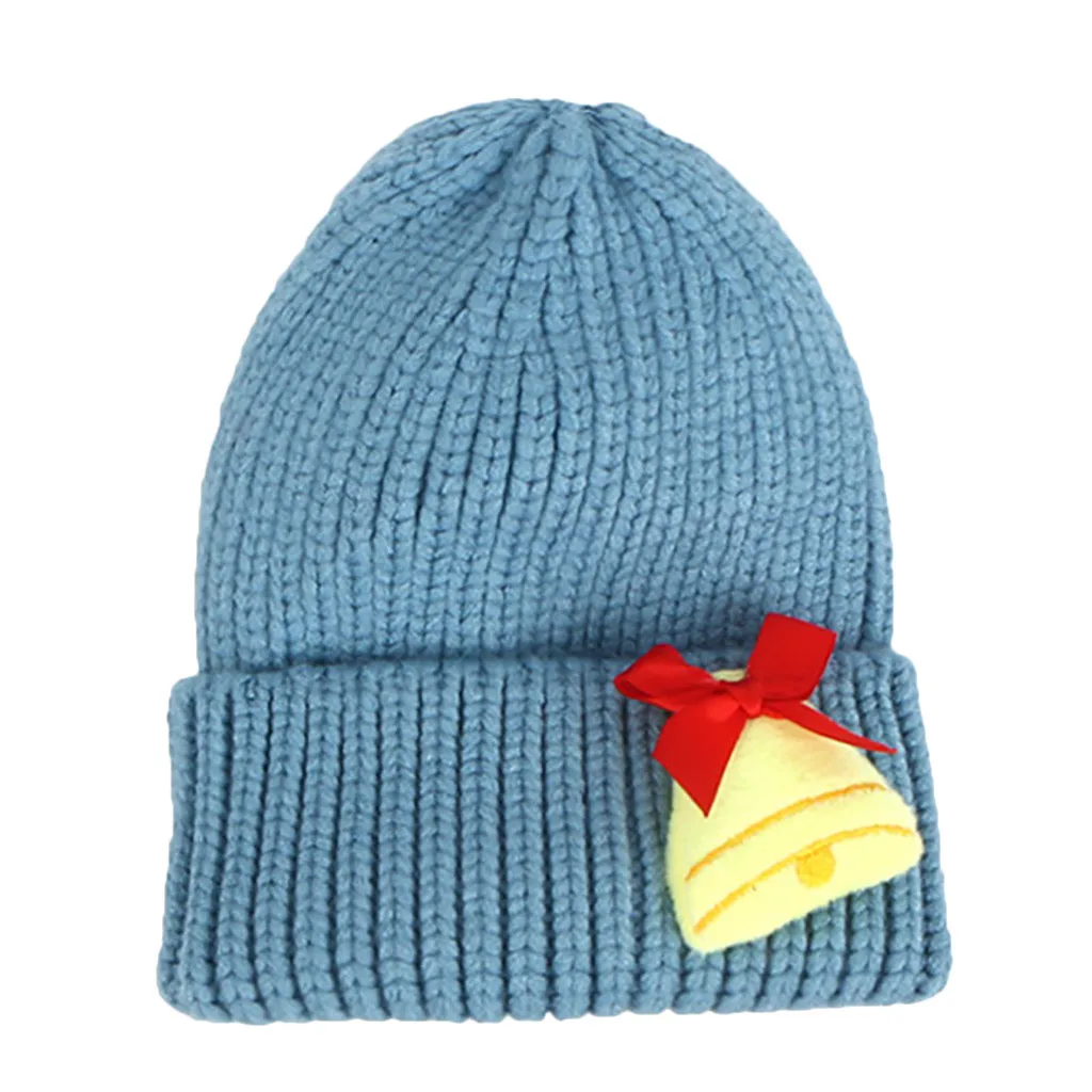 Light blue Теплые вязаные шапки с принтом для детей с героями мультфильмов; модная Рождественская шапка унисекс; милая Удобная Зимняя шляпа сомбреро - Цвет: Light blue
