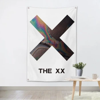 

"THE X X" Rock Band Poster Cloth Flag Banner Hanging Pictures Music Festival Musical Instrument Store Decor