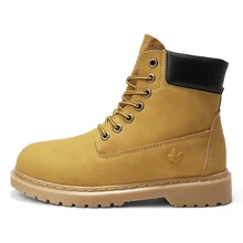 Г. Женская обувь осенне-зимние ботинки на шнуровке ботинки с высоким берцем детская рабочая обувь с большим носком маленькие желтые boots0591-p