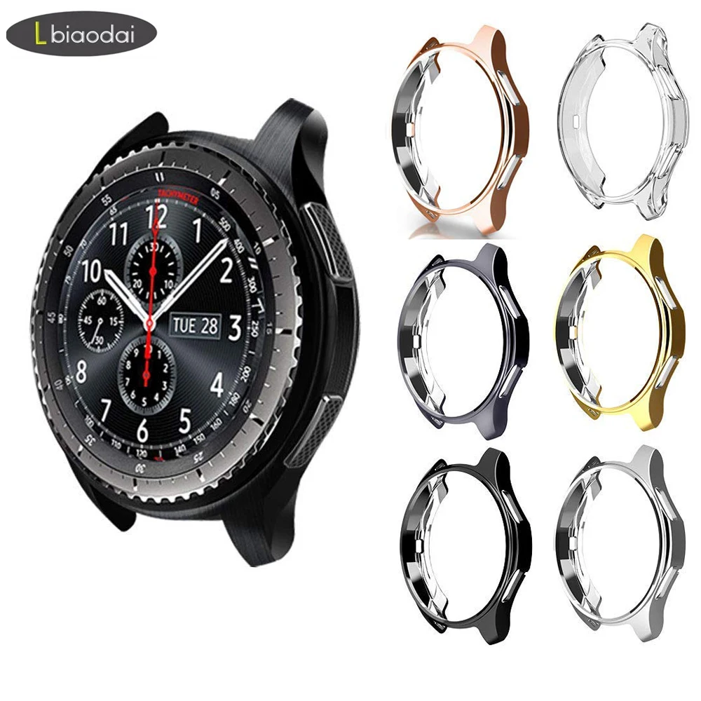 

Gear S3 frontier For samsung Galaxy Watch 46mm 42m case strap reloj cover soft TPU plated All-Around protective case shell frame