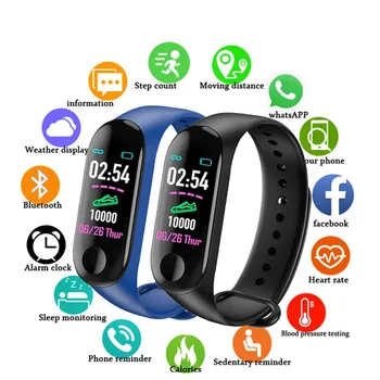 

M3 Pro Smart Watch Sports Smart Band Blood Pressure Monitor Smart Wristband Bluetooth Bracelets M3 Plus Wristband For Men Women