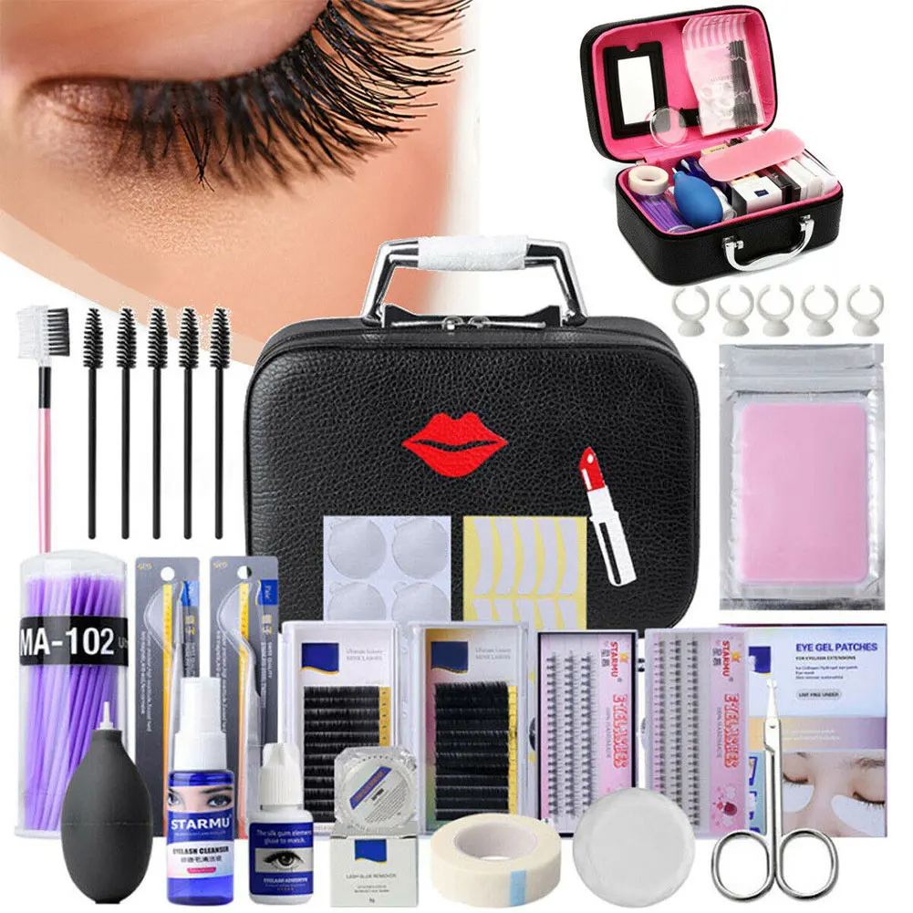 

22Pcs Make Up Beginner Tweezers Eyelash Extension Kit Glue Makeup Training False Remover Lashes Grafting Cosmetic Practice