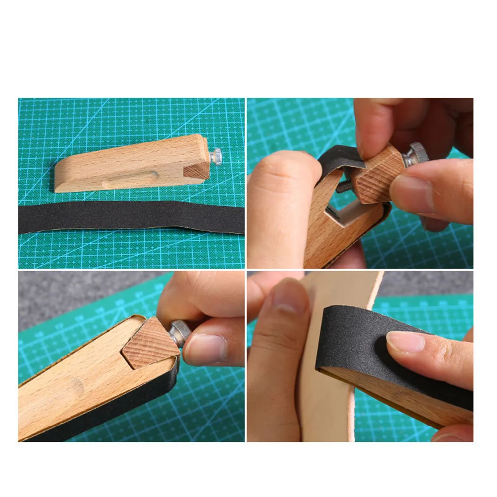 Edge Grinding Tool Handmade Leather Beech Sanding Block Wooden Auxiliary Grinding Vegetable Tanned DIY Durable Practical