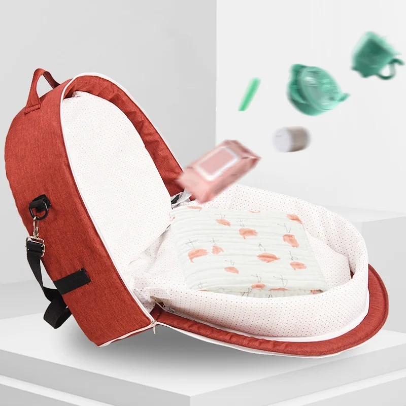 Портативная складная детская кроватка с игрушкой для путешествий, Солнцезащитная сетка от комаров, дышащая детская корзина для сна, подарок для ребенка, рождественский подарок