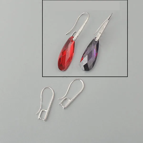 Free Fast Shipping Wholesale 100PCS Lot 925 Silver  Jewelry DIY Findings Pinch Bail Hook Earring Earwires For Beads