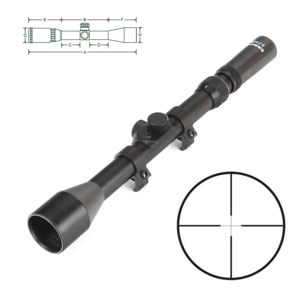 

ohhunt 3-7X28 Hunting Shooting Riflescopes Fine Duplex Reticle Tactical Optical Sight Air Scope with 11mm Dovetail Rings