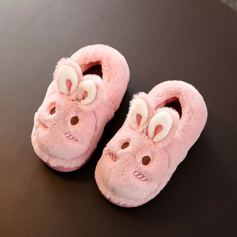 Pink Зимние детские тапочки; Новинка; милые домашние тапочки с героями мультфильмов; обувь для малышей; детские тапочки; домашние тапочки для мальчиков и девочек - Цвет: Pink