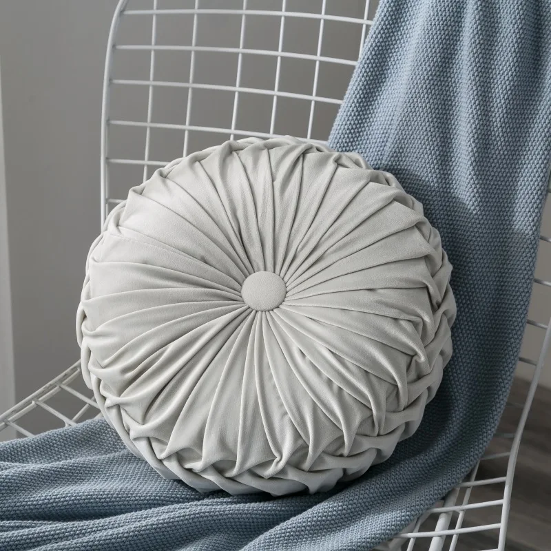 Круглая подушка с тыквой бархатная плиссированная диванная подушка для пола Подушка для домашнего дивана стул кровать автомобиль декоративный