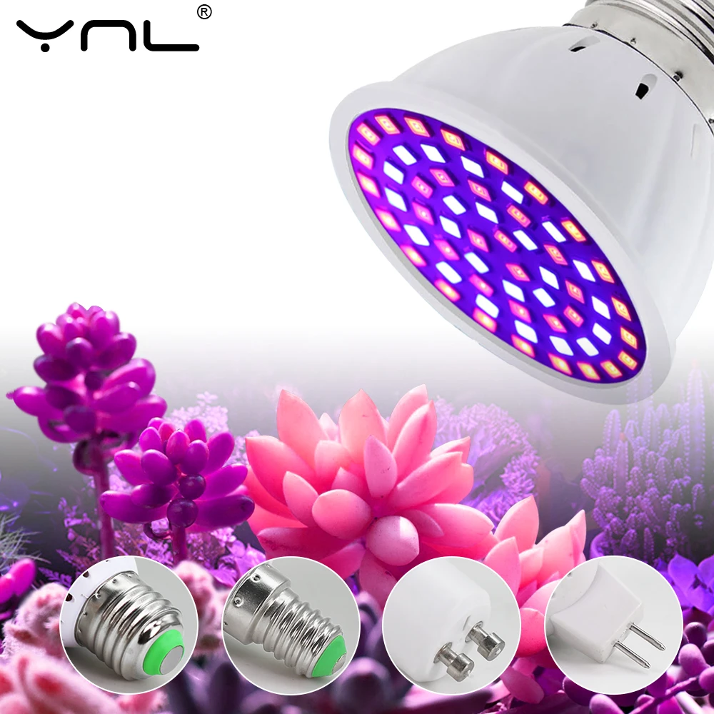 

4pcs/lot LED Grow Light Bulb 220V 230V E27 E14 GU10 MR16 Greenhouse Hydroponic Phyto Lamp For Plant Full Spectrum Seeds Lighting