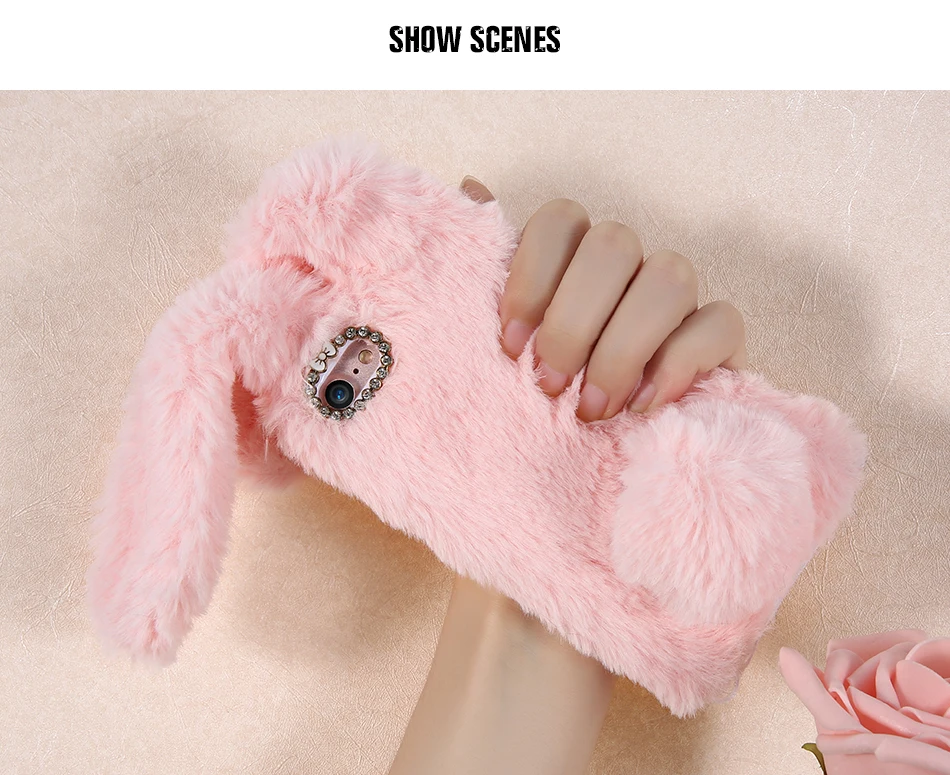 cute furry rabbit case for iPhone 6 7  Plus (8)