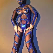 Черный перспективный пюре боди головной убор леггинсы сексуальное шоу купальник костюм ночной клуб певица Dj представление одежда комплект одежды