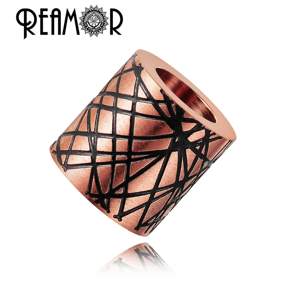 Rose Gold REAMOR Золотой/синий Цвета 316l нержавеющая сталь 8/6 мм цилиндр бусины для изготовления браслета ассорти для изготовления ювелирных изделий браслет бусины-спейсеры для самостоятельного изготовления выводы - Цвет: Rose Gold