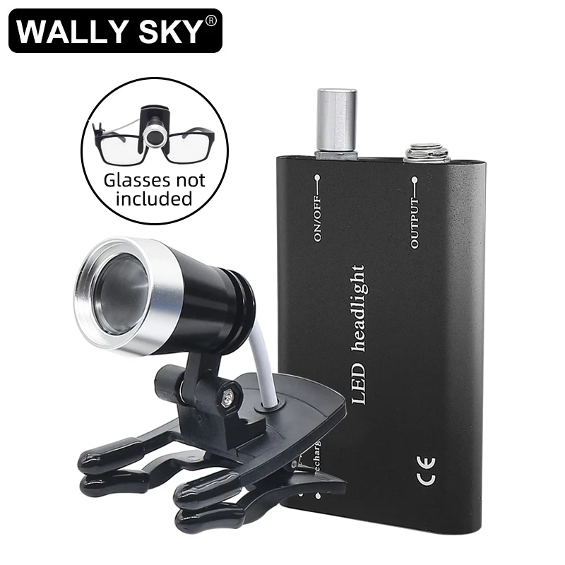 1W Dental Loupe Headlight LED Headlamp Portable Clip Lamp Spotlight