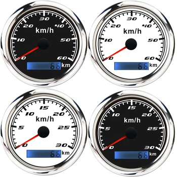 

GPS Speedometer Odometer 30KMH 60KMH Speed Meter 85MM Gauge with GPS Antenna Waterproof 316 Stainless Steel Speedometers ATV