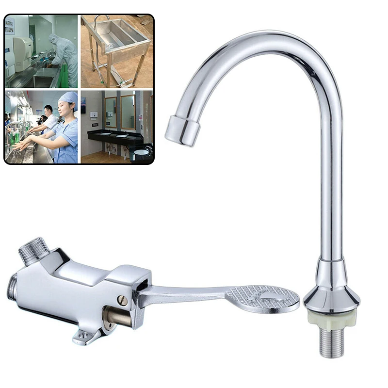 

Automatic Water Control Valves Foot Pedal Type Water Tap Facuet Sprayer For Hand Basin Sink Hospital Factory