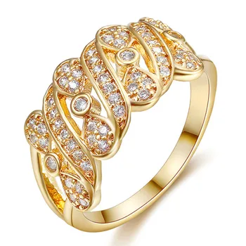 

Full AAA zircon diamonds gemstones Rings for women monaco 18k gold crystal bling jewelry anillos mujer bijoux accessory fashion